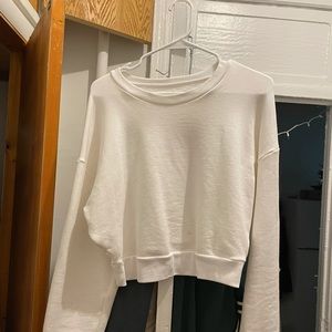 Reformation cropped white sweatshirt